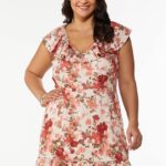 Plus Size Floral Fit And Flare Dress SALE: $16.99 (was $34.99)<br> Thumbnail