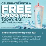 On June 21st you can score a FREE smoothie at Tropical Smoothie! (when you buy any food item) Thumbnail