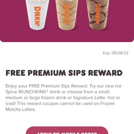 HURRY! Free Drink at Dunkin! Thumbnail