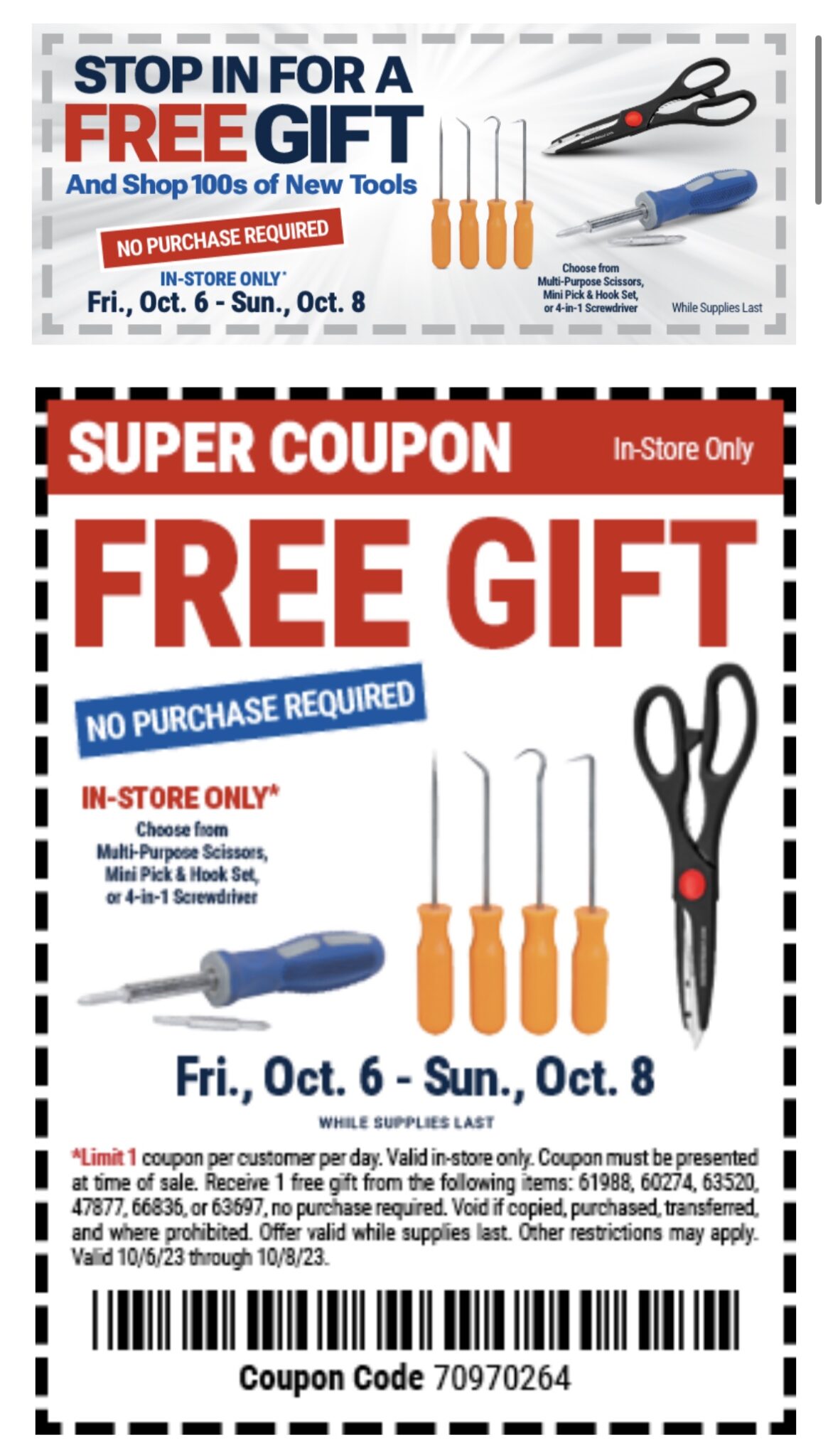 FREE TOOLS AT HARBOR FREIGHT! No purchase necessary One Cute Couponer
