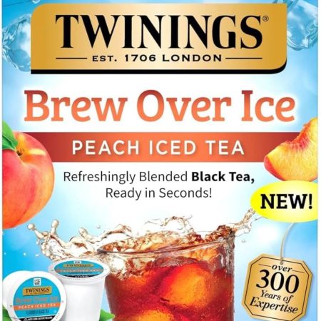 Twinings Brew Over Ice Unsweetened Peach Black Iced Tea K-Cup Pods 12 Count 6 Pack NOW $37.23 (was $48.99) Thumbnail