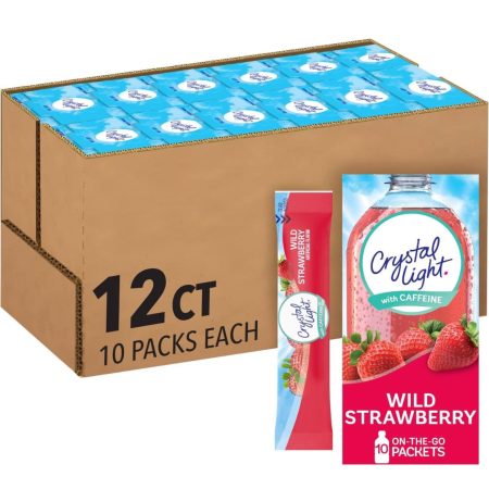 Crystal Light Sugar-Free Wild Strawberry On-The-Go Powdered Drink Mix 120 Count-10 Count (Pack of 12) Thumbnail