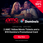 Hurry! Get 2 AMC Movie Tickets AND a $10 Dominos Gift Card For $26! Thumbnail