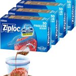 Ziploc Quart Food Storage Freezer Bags, Stay Open Design with Stand-Up Bottom, Easy to Fill, 120 Bags Total Thumbnail