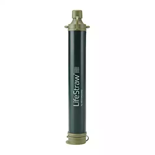 LifeStraw Personal Water Filter for Hiking, Camping, Travel, and Emergency Preparedness, 1 Pack, Green