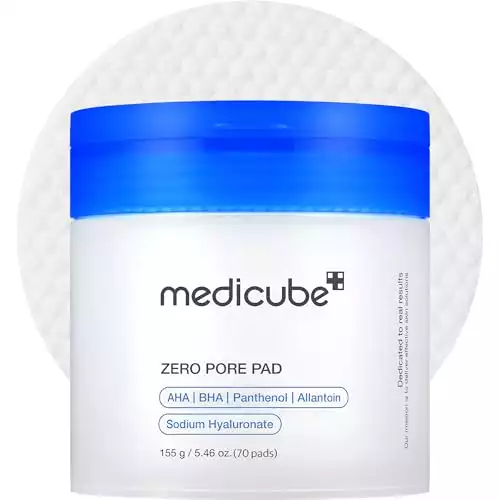 Medicube Zero Pore Pads 2.0, Dual-Textured Facial Toner Pads for Exfoliation and Pore Care with 4.5% AHA Lactic Acid & 0.45% BHA Salicylic Acid, Ideal for All Skin Types, Korean Skin Care (70 Pads...