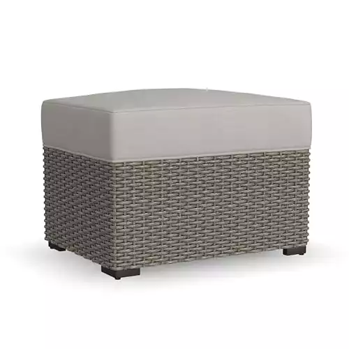 Homestyles Boca Raton Outdoor Ottoman, 1 Seat, Grey