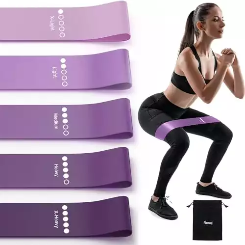 Renoj Resistance Bands, Exercise Workout Bands for Women and Men, 5 Set of Stretch Bands for Booty Legs