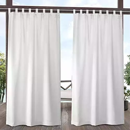 Exclusive Home Cabana Solid Indoor/Outdoor Light Filtering Hook-and-Loop Tab Top Curtain Panel, 54