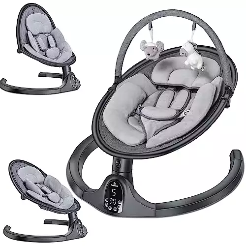 BabyBond Baby Swings for Infants to Toddler | Bluetooth Baby Swing with 3 Seat Positions | 5 Natural Sway Motion | Bluetooth Music | 5-Point Harness | Includes Remote Control