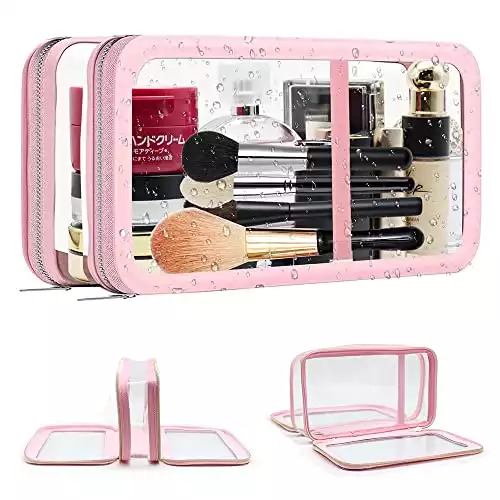 Clear Makeup Bag with Double Zipper, Cosmetic Bag Use