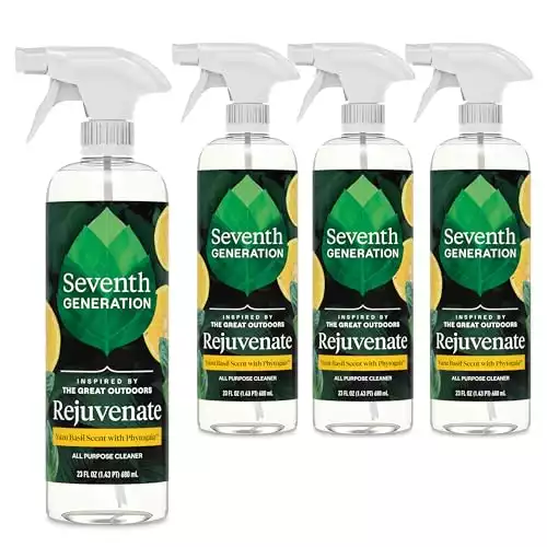 Seventh Generation All Purpose Cleaner Rejuvenating Yuzu Basil, For All Surfaces, 23 fl oz, Pack of 4