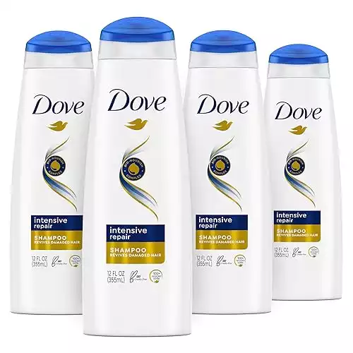 Dove Nutritive Solutions Strengthening Shampoo Intensive Repair 4 Count Formula for Damaged Hair Dry Hair Shampoo With Keratin Actives 12 oz