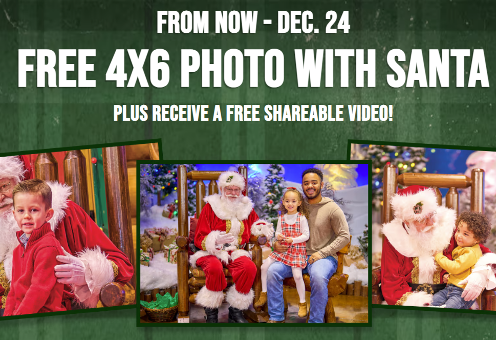 FREE 4×6 Professional Santa Photo at Bass Pro Shops! No Purchase Necessary