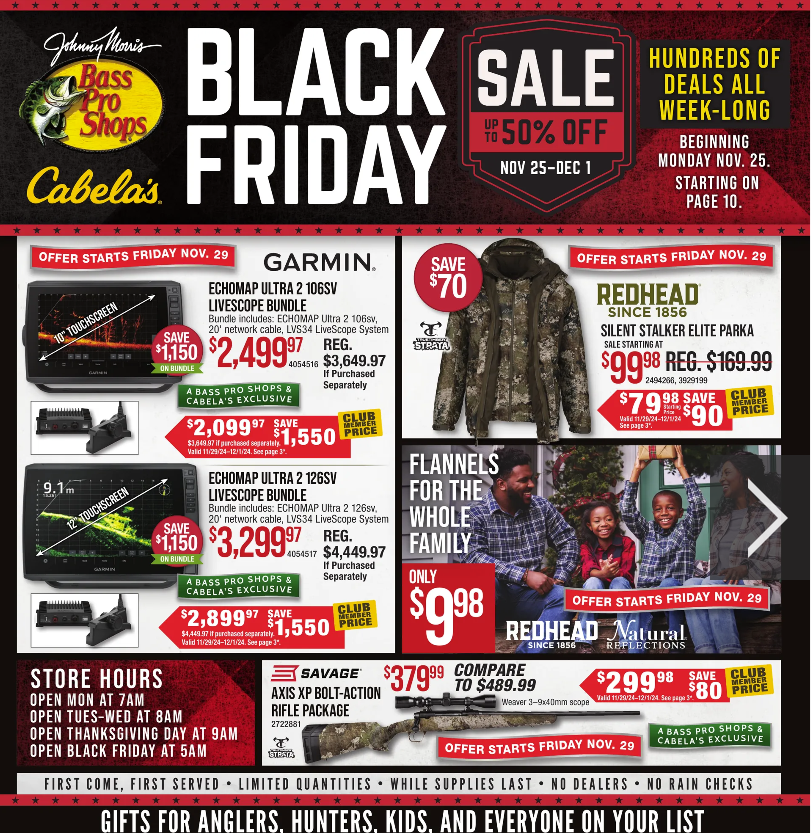 Check out The Bass Pro Shops & Cabela’s Black Friday Ad Scan! 11/25-12/1