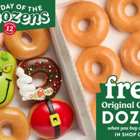 Free Original Glazed Dozen Doughnuts at Krispy Kreme When You Buy Any Dozen! Thumbnail