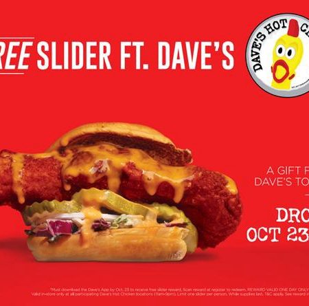 Score a FREE Dave’s Hot Chicken slider this Thursday! No purchase required Thumbnail